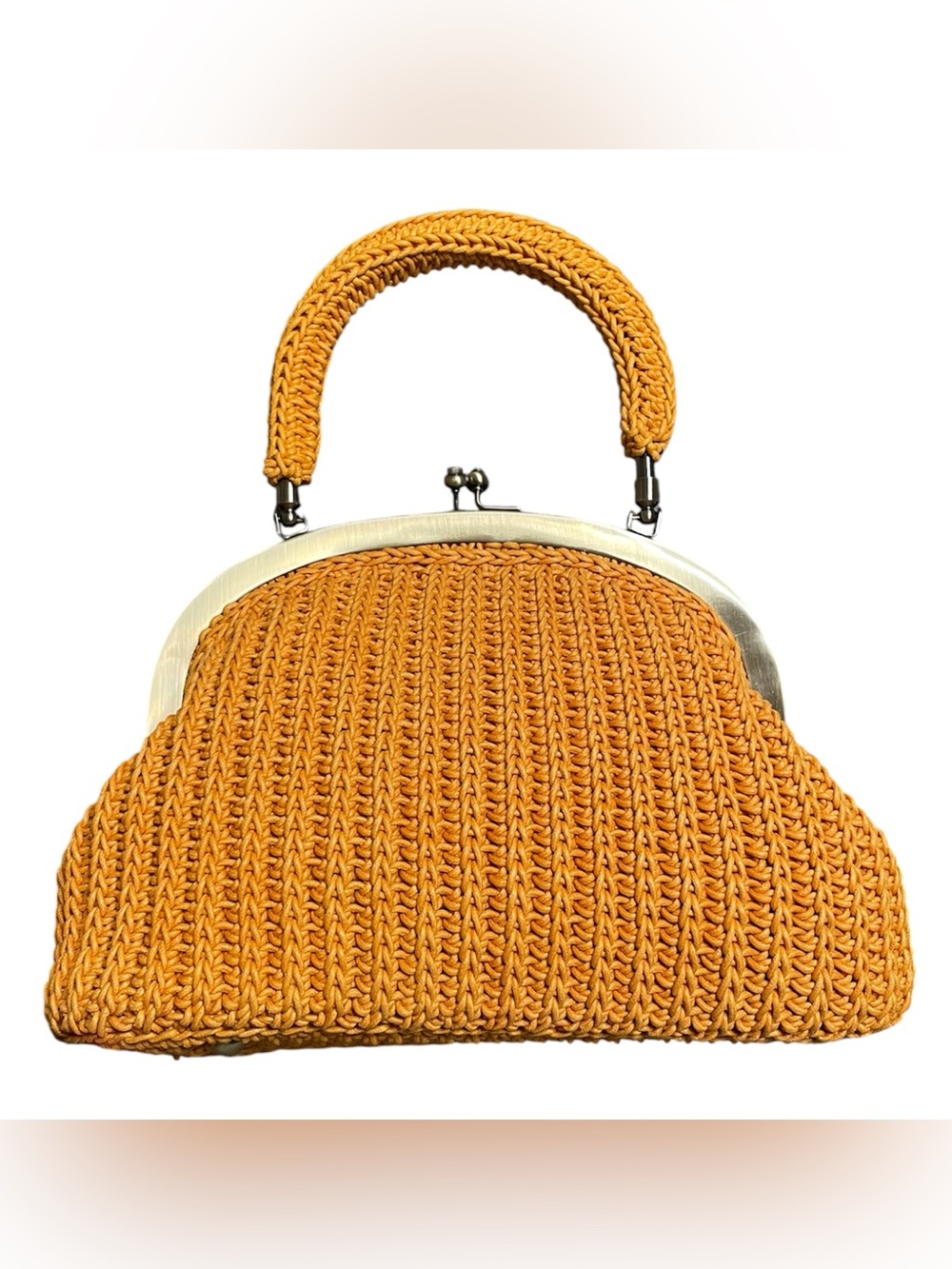 Patricia Nash Willow Woven Cotton Frame Top-Handle Crossbody Kisslock 2-Way Bag - Picture 3 of 9